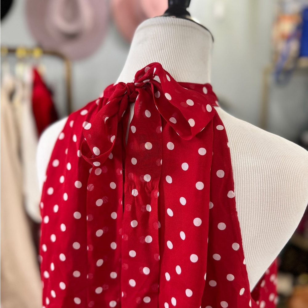 22 Momme Silk Polka dot halter blouse - Picture 5 of 7
